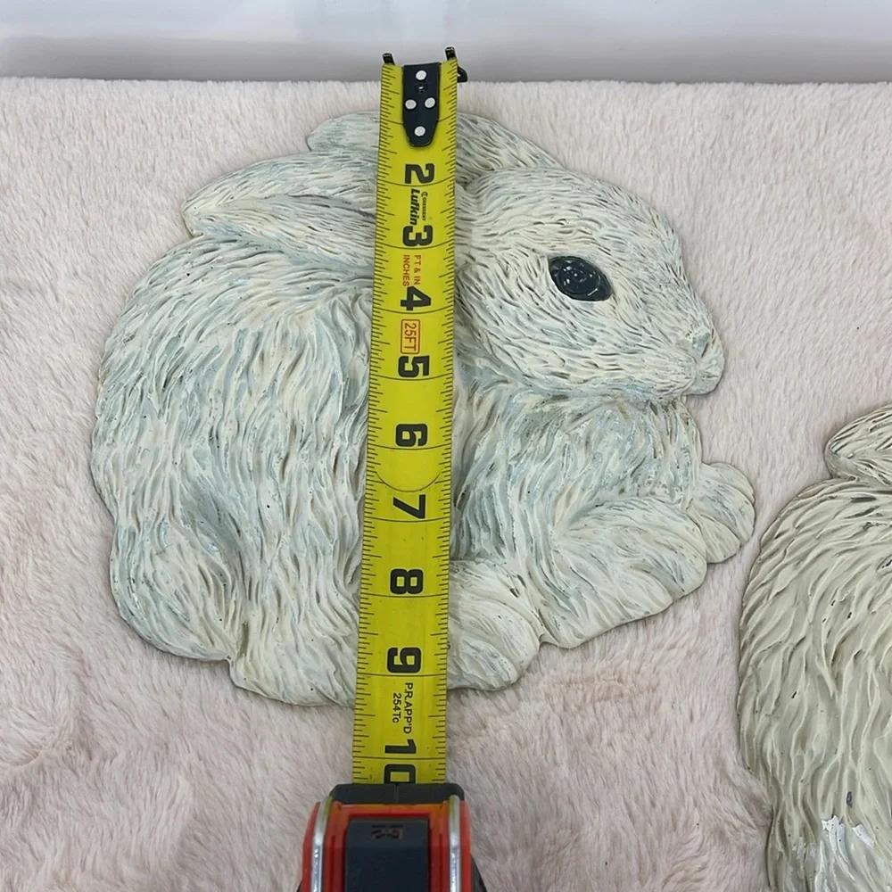 SPOONTIQUES PAIR OF VINTAGE WALL HANGERS Decorative Rabbit Wall Plaques
